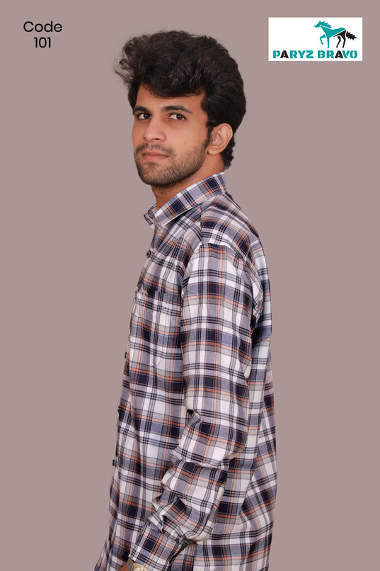 Oxford cotton - Dark blue & white checks