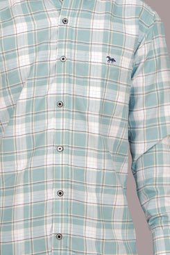 Oxford cotton  Pastel green & white checks