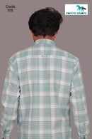 Oxford cotton  Pastel green & white checks