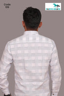 Linen cotton  White checks