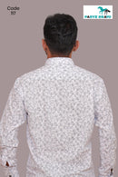 Linen cotton  White print