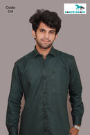 Cotton Dark green plain