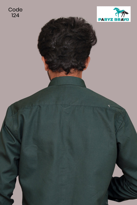 Cotton Dark green plain